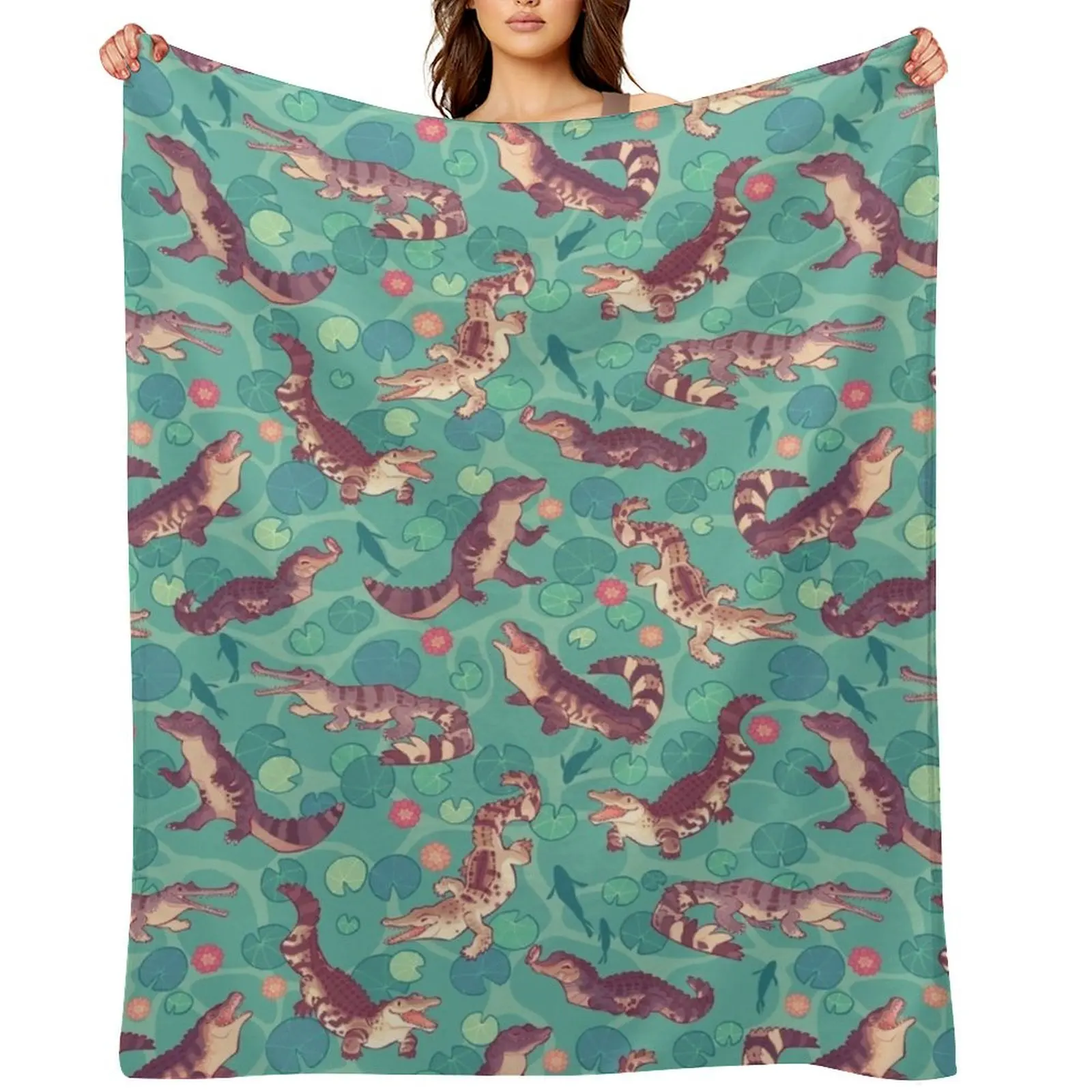 

Crocodilians in clear waters Throw Blanket Giant Sofa valentine gift ideas Flannel Warm Blankets