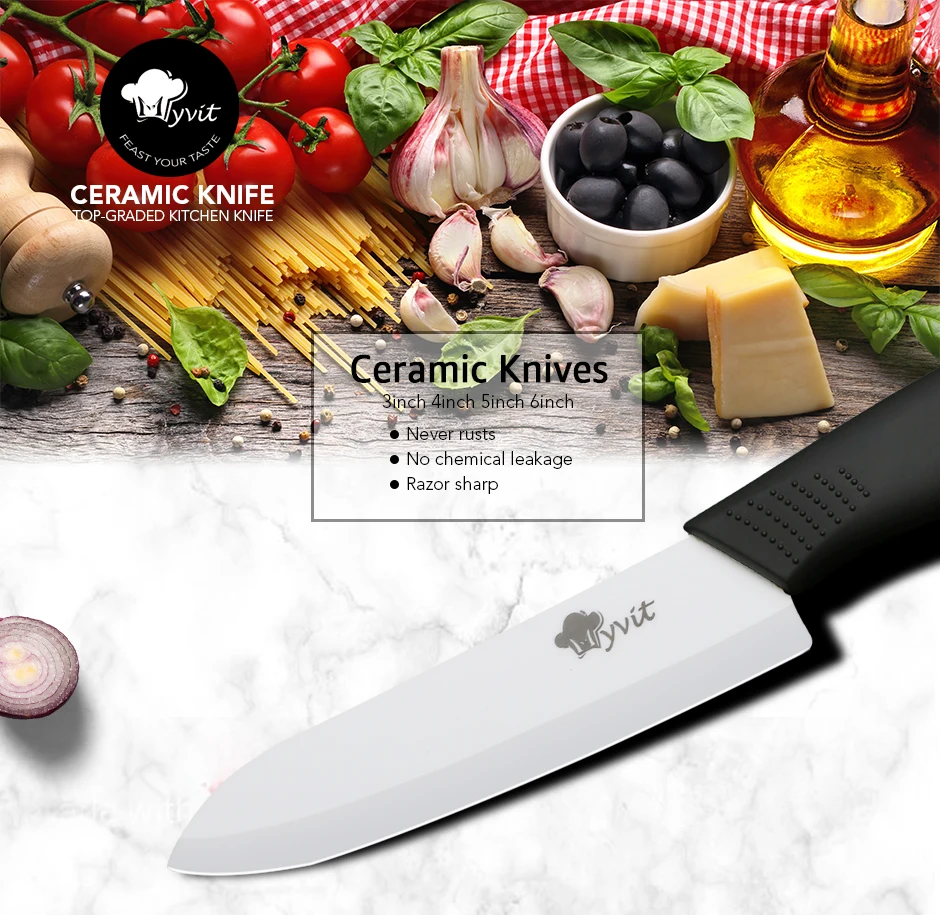 Ceramic Knife Kitchen Knives Set  3 4 5 6 inch +Peeler Zirconia Black Blade Fruit Chef Knife Vege Cooking Tool