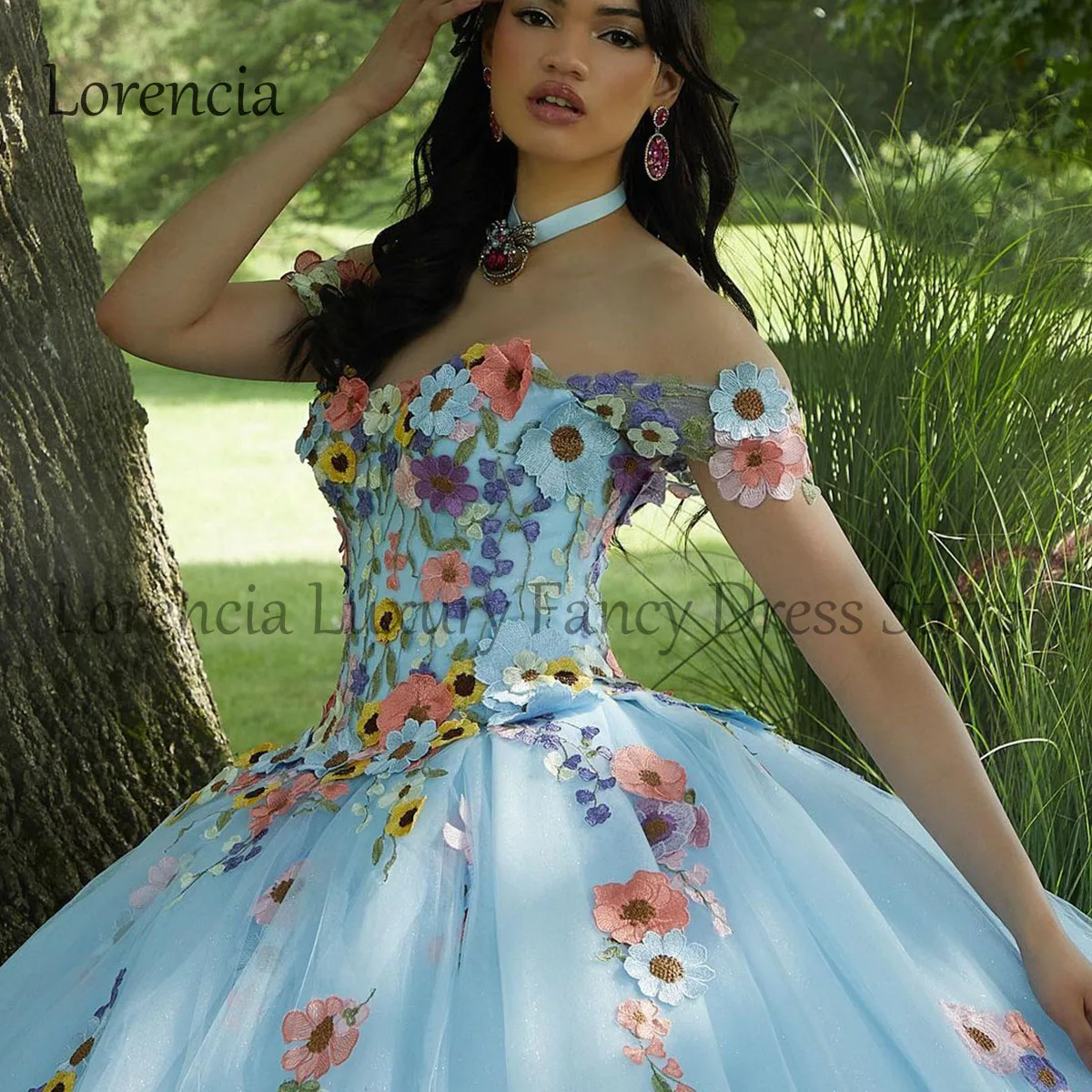 Vestido de quinceañera con flores rosas de México, dulce vestido de baile 15 16, apliques florales 3D, corsé con cuentas, Vestidos formales de XV Años, 2024