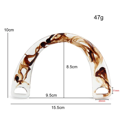 Imagen 2 del producto 2/4/6/10 Uds. Bolso en forma de U con mango de resina, marco de cartera, hebilla de beso, bolso tejido, bolso de ganchillo, asa, accesorios de artesanía DIY