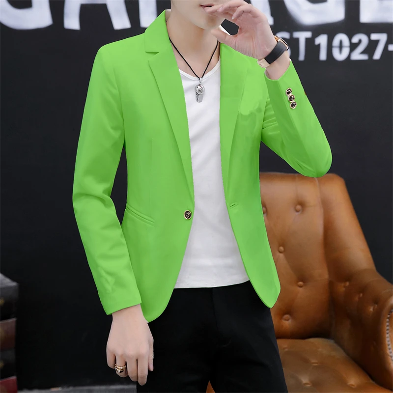 

Performance Men's Single-breasted Suit Slim Fit Fashionable Urban Style Long Sleeve Color Spring New Arrival