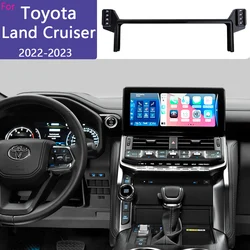Double Bracket For Toyota Land Cruiser LC300 2022 2023 Car Phone Holder Multimedia Screen Fixed Base Wireless Charging Stand