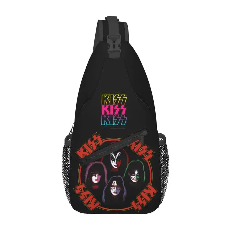 

Custom Heavy Metal Rock Music Band Kiss Sling Bags for Men Cool Shoulder Chest Crossbody Backpack Travel Hiking Daypack