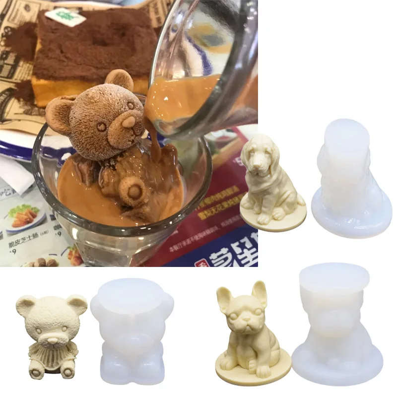 

Пищевая форма для кубиков льда с медведем, форма для борьбы с собакой, золотистый ретривер, форма для мыла ручной работы, форма для шоколада, лоток для льда