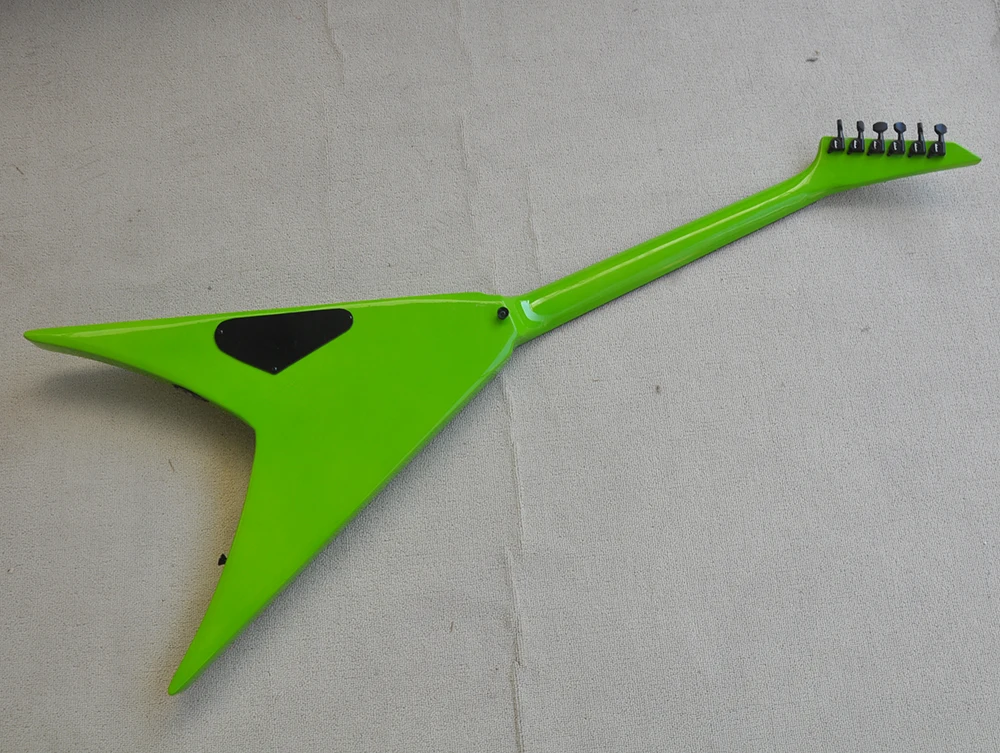 6 Strings Green V Electric Guitar with Humbucker,Rosewood Fretboard,Can be Customized