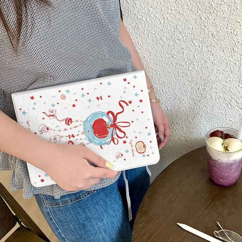 インス風チャイム柄子犬柄タブレットケース iPad pro10/11インチ 2020/6th/7th/8th/Air 3rd/Air4th/9thgen/Air 5thGen2022/Air 11対応