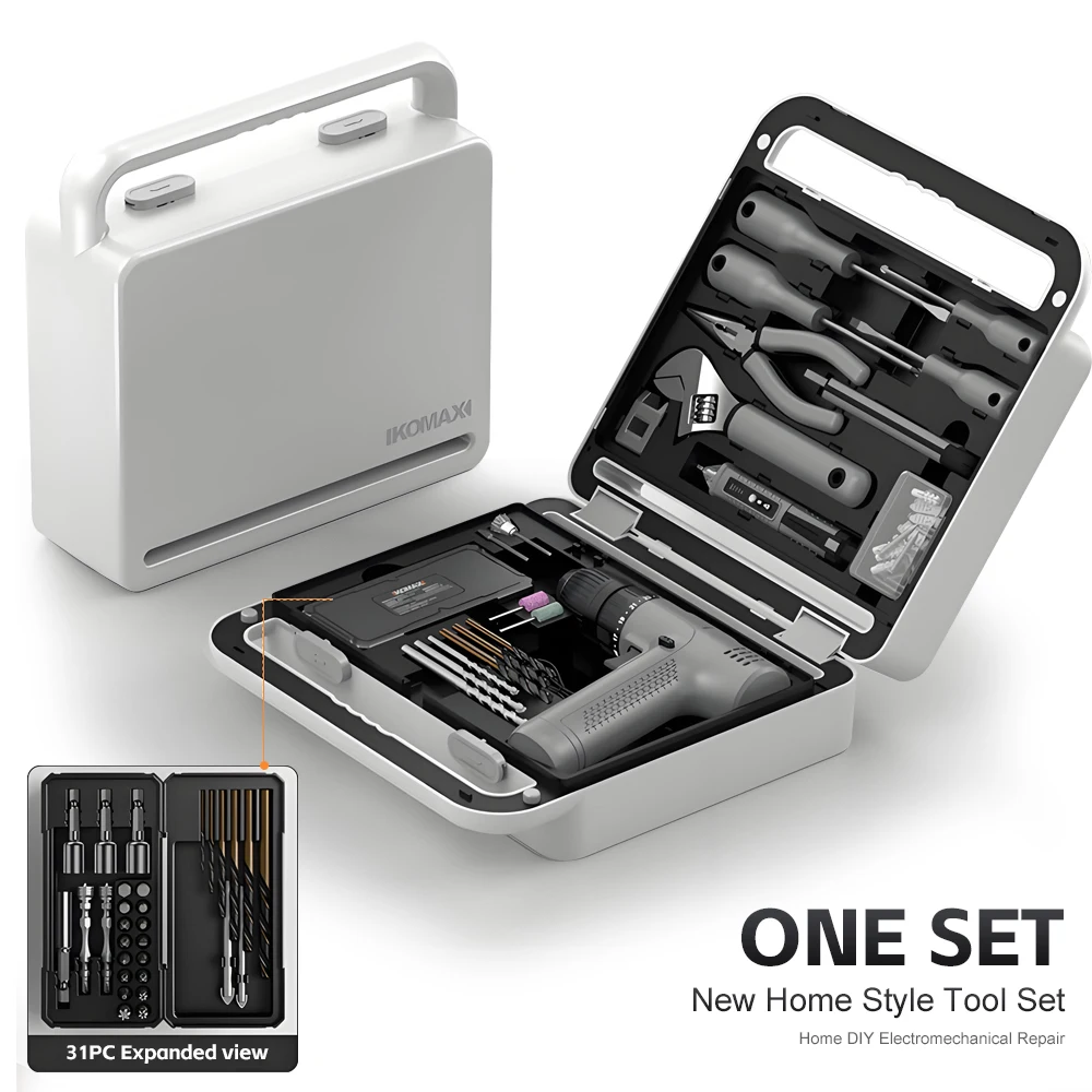 

Multifunctional Tools Repair Combination Toolbox Electric Drill Power Tools Set for Daily Home Hardware Woodworking Electrician