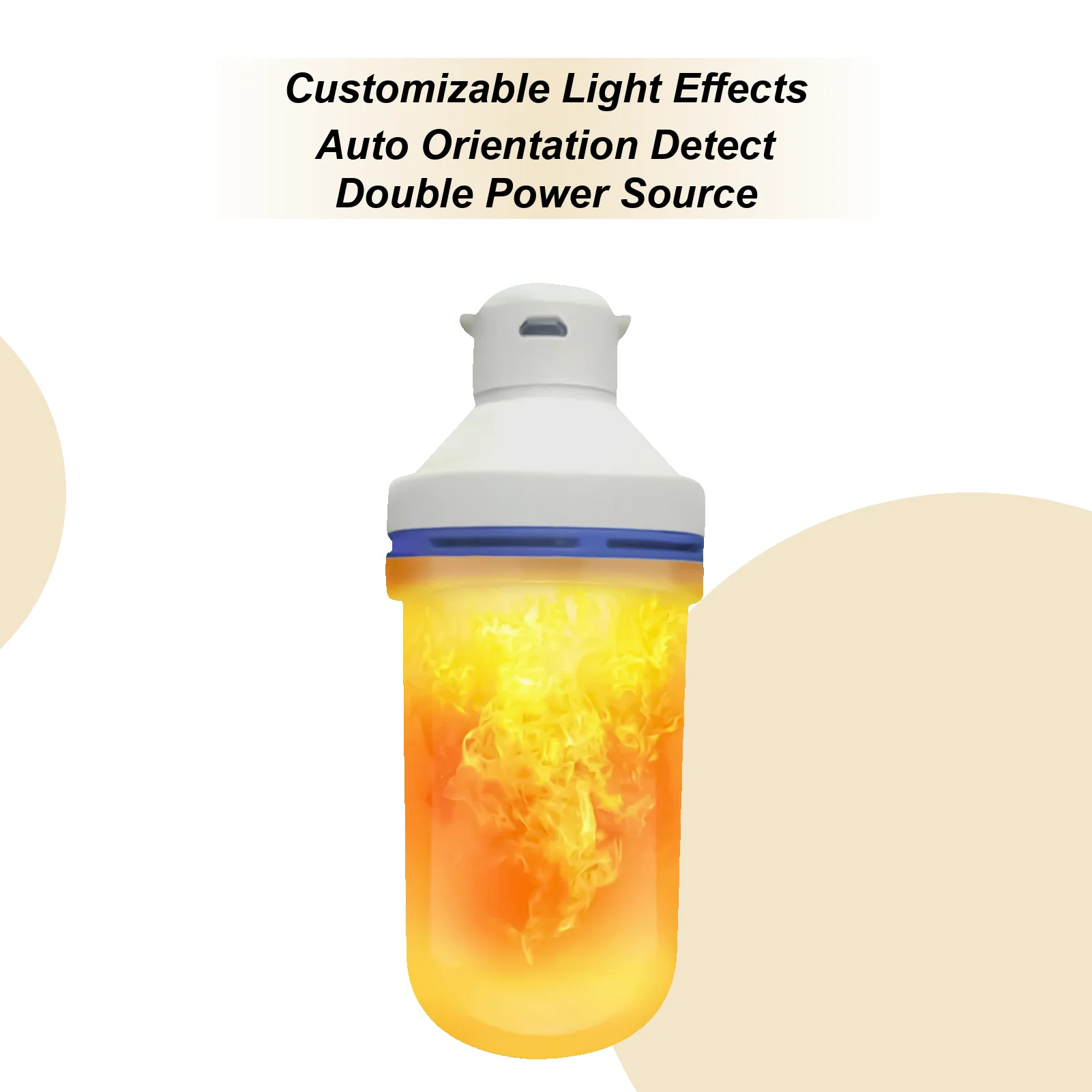 لمبة لهب مدمجة USB قابلة لإعادة الشحن إضاءة احتفالية في الهواء الطلق مصابيح إضاءة وامضة للاستخدام الداخلي والخارجي وغرفة النوم والعطلات #1