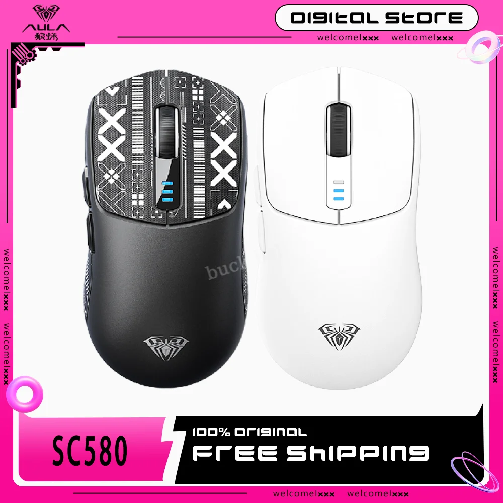 

AULA SC580 Gamer Mouse USB Bluetooth Wireless Mouse 3 Mode 2.4G 10000DPI Office Gamer Mice Lightweight Computer For PC Laptop