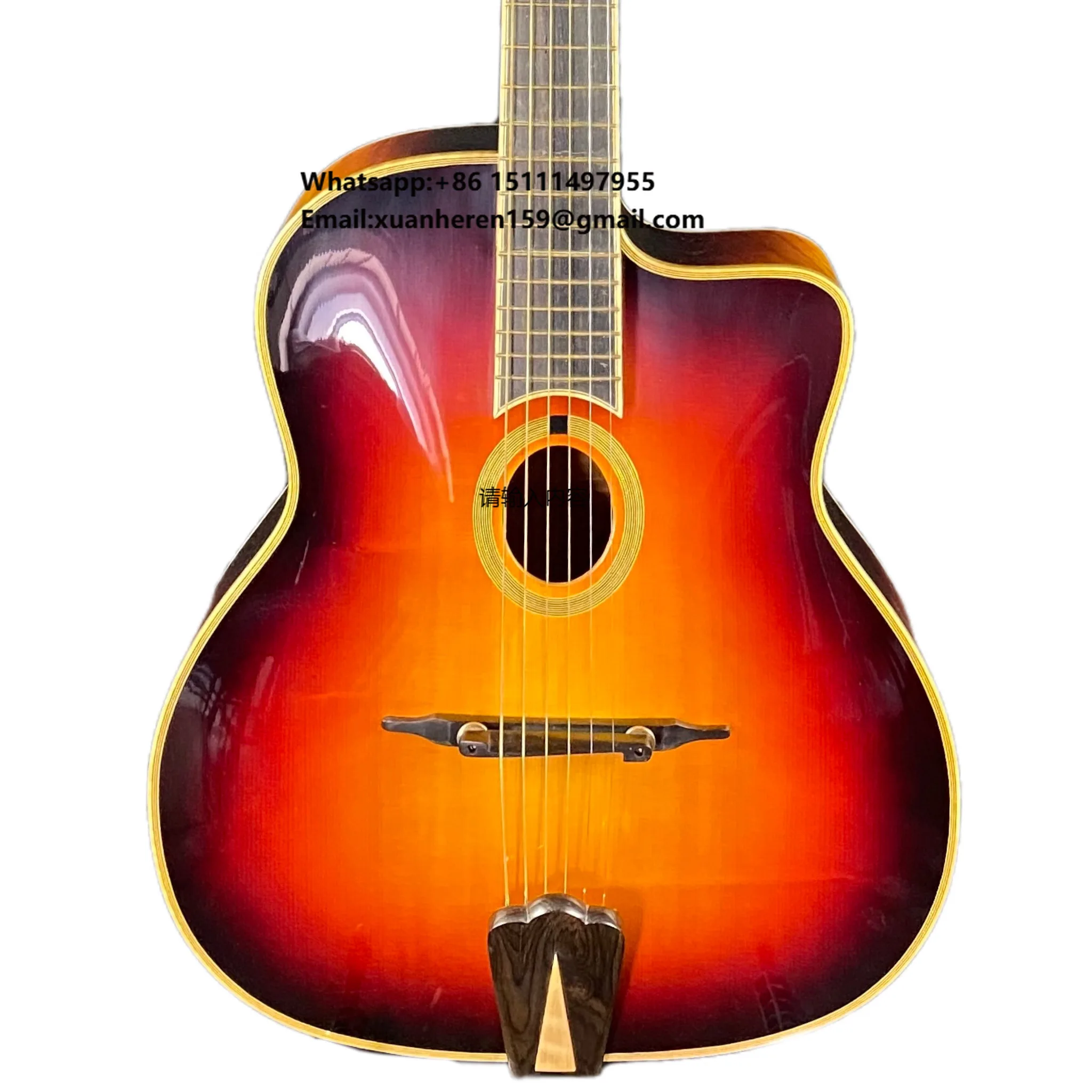 Gypsy Maple Jazz Guitars Customizable Acoustic Guitar- Brown Instruments Musical
