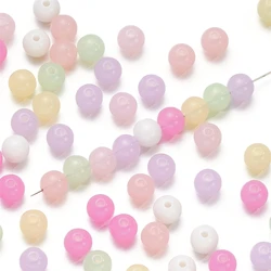 50-200pcs 4/6/8/10mm Acrylic Jelly Color Beads Round Spacer Loose Bead for DIY Earrings Bracelet Jewelry Making Accessories
