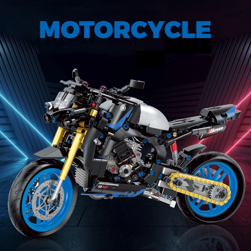 2024 Speed Champions Modern High Tech Technic Moto Dirt Bike Racing Motorcycles Model Building Blocks Sets Brick Kids Toys Gifts