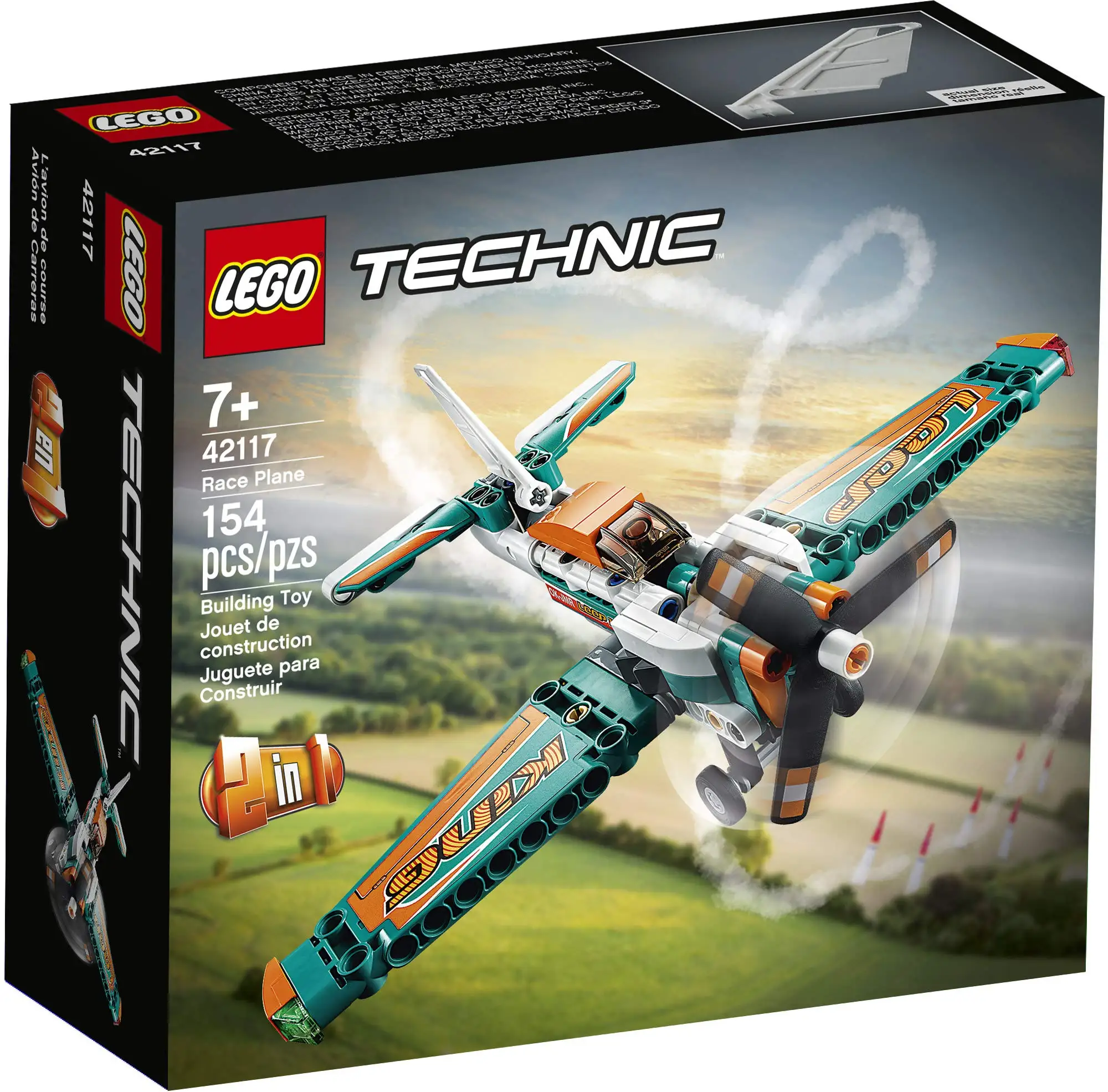 LEGO 42117 Technic Race Plane Toy to Jet Aeroplane 2 in 1 Stunt Building Set for Kids Boys Girls Birthday Xmas Gift (154 Pieces)