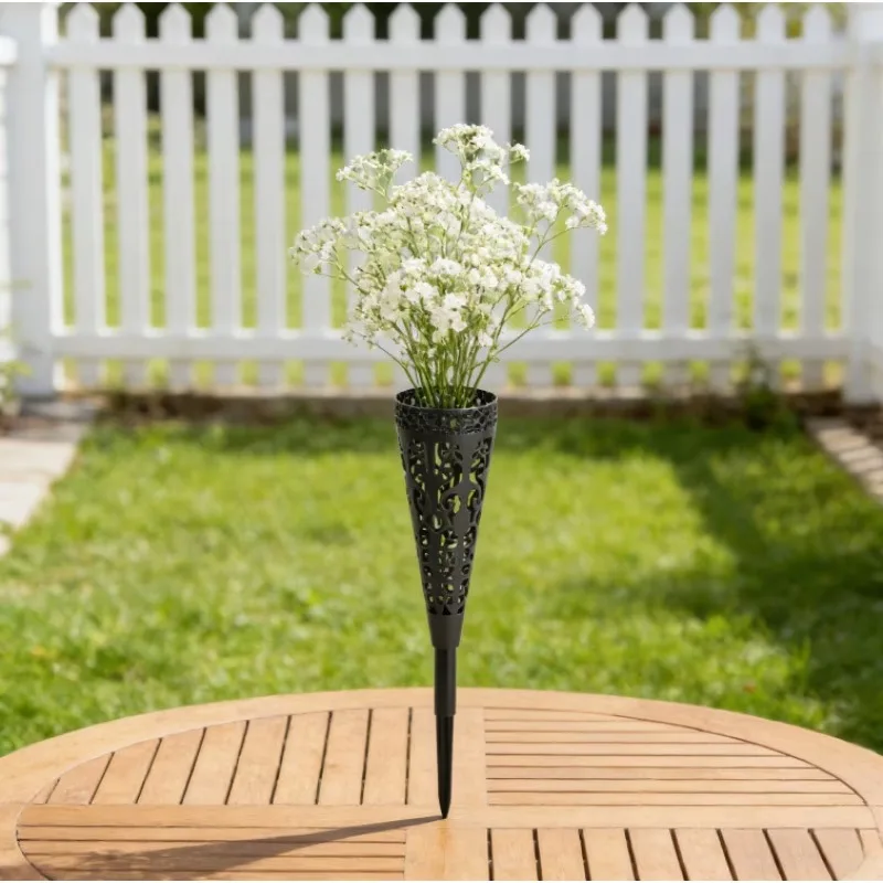 Hot Sale Cemetery Vase Plastic Cemetery Vase Decorations Gravestone Grave Yard Ground Outdoor Flower Marker Decor