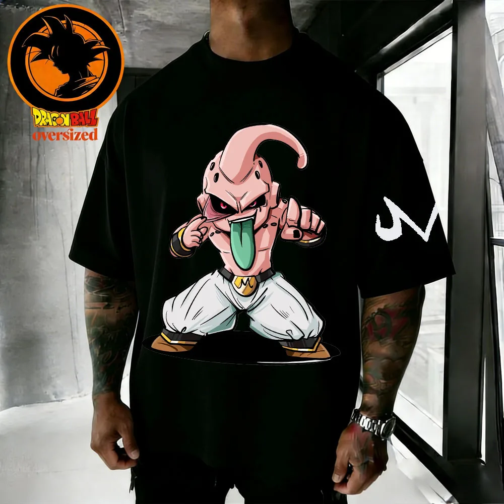 2026 New Dragon Ball Majin Buu Retro Print T-shirt Short Sleeve T-shirt Men's and Women's T-shirt Sports Fitness Men's T-shirt