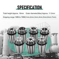N96R 7Pcs ER11 1-7Mm Spring Collets With ER11A 5Mm Motor Shaft Holder Extension Rod