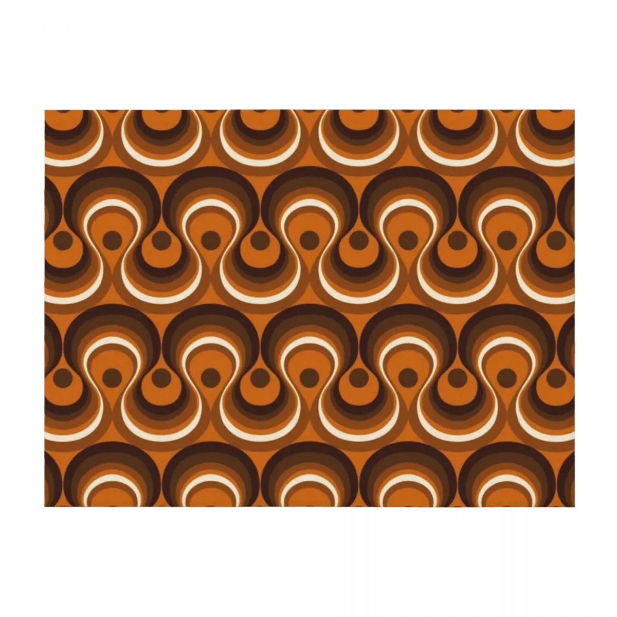 

Brown, Orange & Ivory Wavy Lines Retro Pattern Throw Blanket Retros Stuffeds Decorative Sofa decorative Blankets