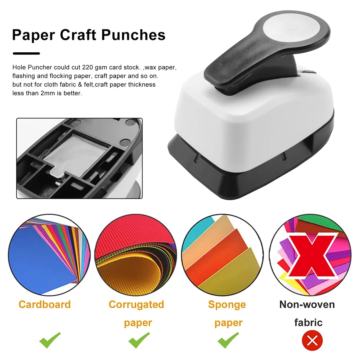 3 ชิ้น Punches - Hole Puncher Single, Hole Punch รูปร่าง, Hole Puncher สําหรับงานฝีมือ 9/16/25 มิลลิเมตรวงกลม Punch Set