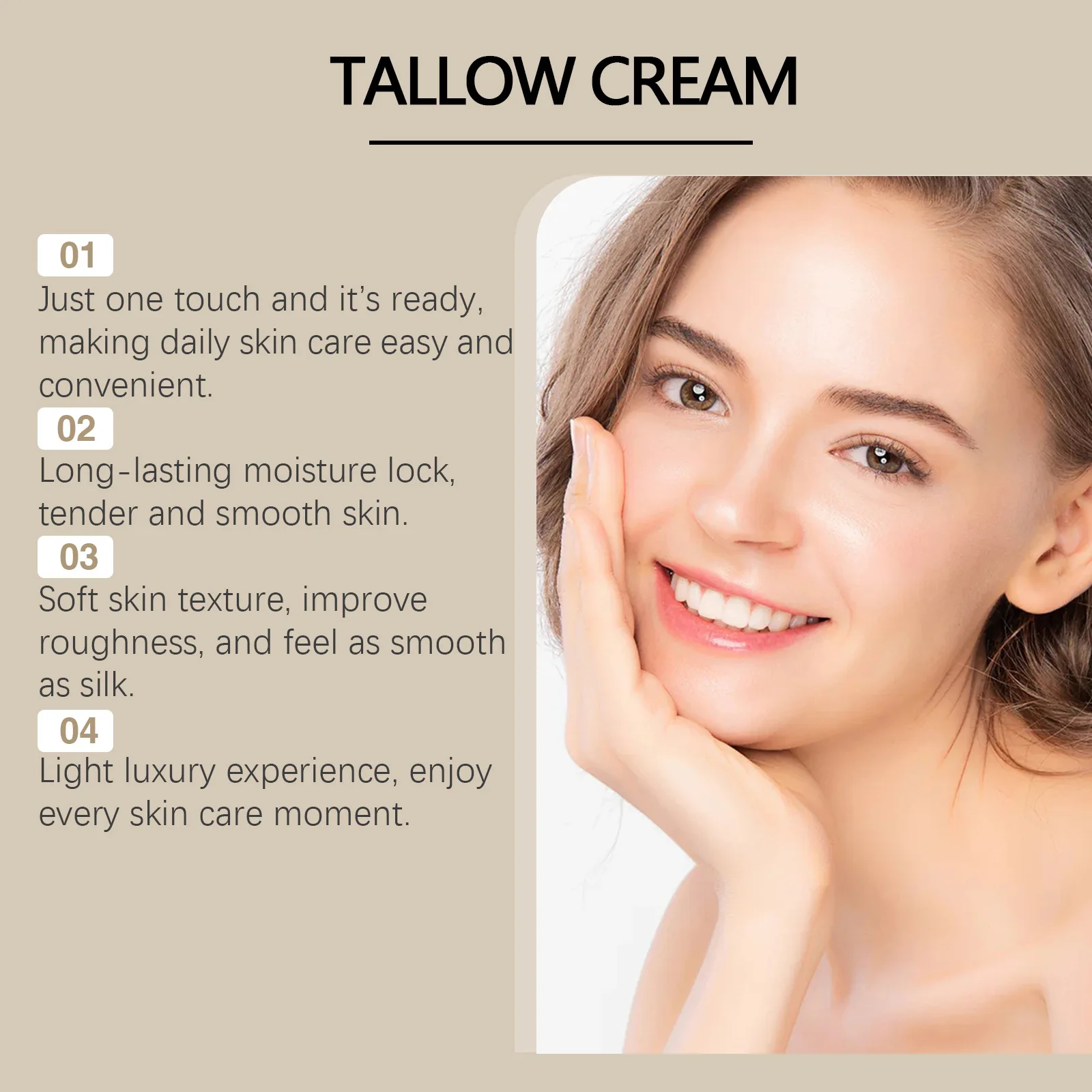 Tallow Face Cream Fade Fine Lines Lifting Firming Hydrating Smoothing Brighten Repairing Moisturizing Nourishing Balm Skin Care