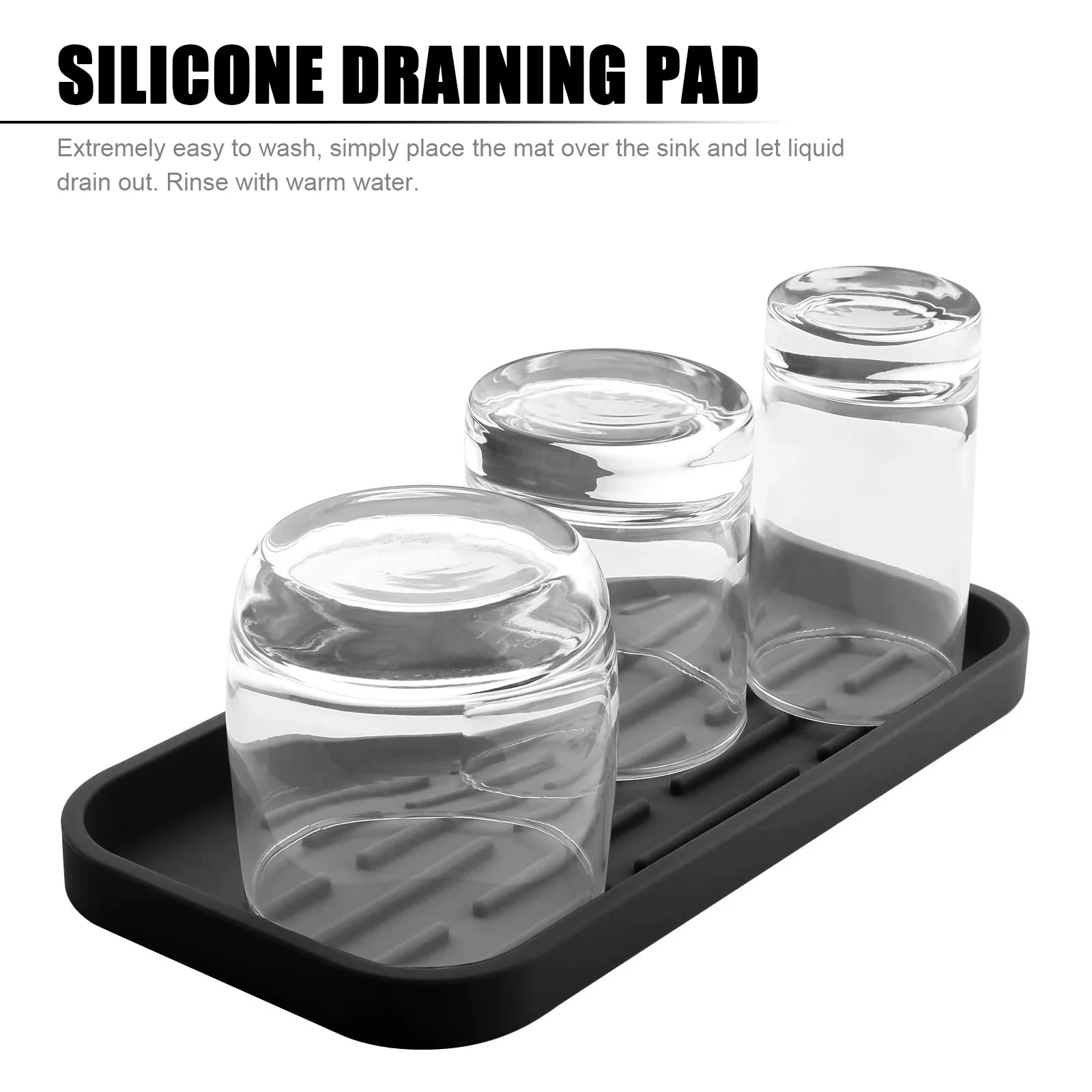 

Silicone Draining Mat Grain Kitchen Drying Pad For Dishware Fruit Vegetable Drain Tray Cup Coaster Countertop