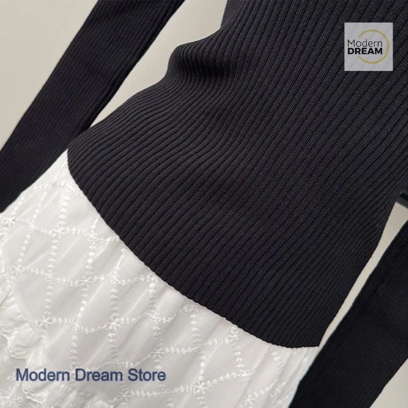 سترة فرنسية نقية مكشوفة الكتف بأكمام طويلة للنساء للربيع والخريف على الطراز الغربي قميص قاع نحيف يقلل من العمر #4