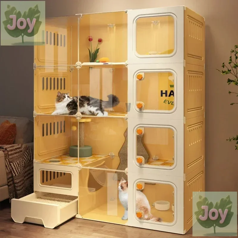 

Extra Large Indoor Transparent Cat Cages Multifunctional Outdoor Cat Cabinets Free Space Home Cat Villa with Toilet Integrated M