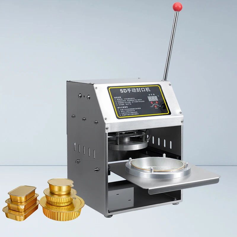 Fast Food Aluminum Foil Sealer Tray Packing Machine Macaroni Aluminium Foil Sealing Machine Trays Packer  for Food and Pagsta