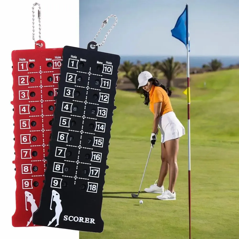 18 Hole Golf Stroke Putt Score Card Counter Golf Score Indicator with Key Chain Environmental Golf Score Counter