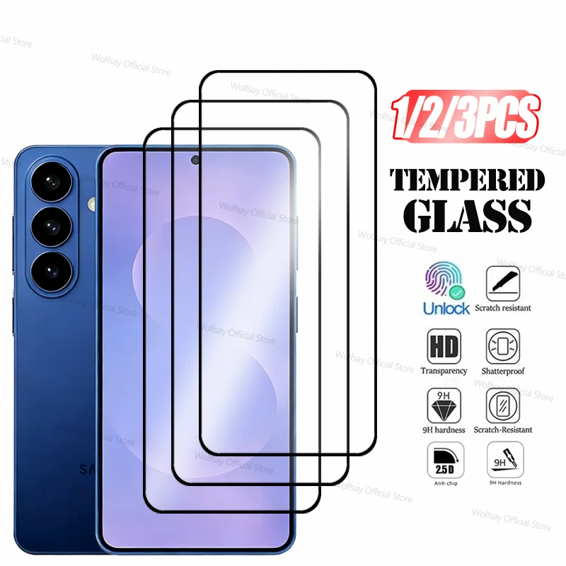 1/2/3 PCS Displayschutzfolie für Samsung Galaxy S26, gehärtetes Glas, Samsung Galaxy S26, vollständig klebendes, kratzfestes Glas für Samsung S26