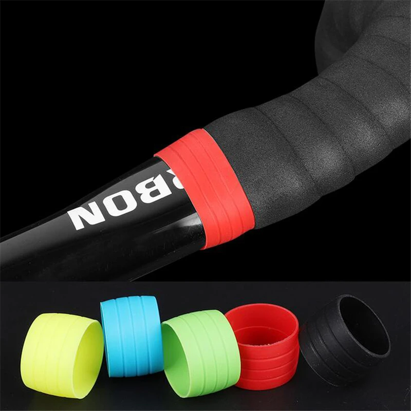 2 Stuks Fiets Siliconen Elastische Riem Bevestigingsring Anti-Skip Pluggen Waterdichte Slijtvaste Bandlussen Voor Racefiets Bar Tape