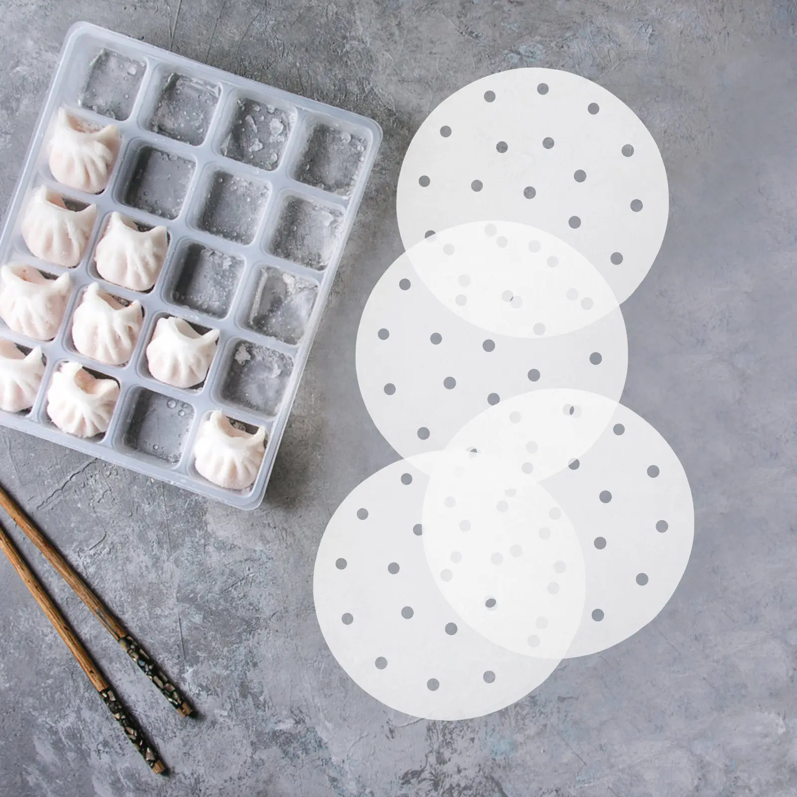 500Pcs Steamer Liner Bamboo Steamer Paper .5inches Air Fryer Mat Nonstick Baking Oil Absorbing Sheets for Cooking Baking