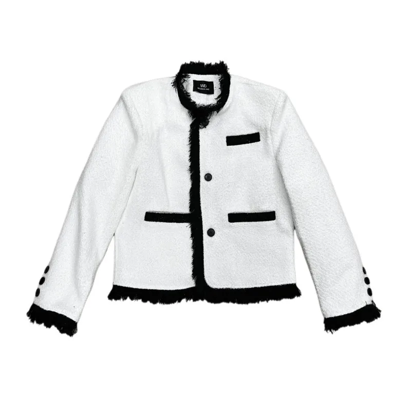 HKSH Korean Version Starry Sky Fringe Frayed Edge Jacket Spring Autumn New Men Tide Punk Loose Casual Trend Short Blazer HK15216