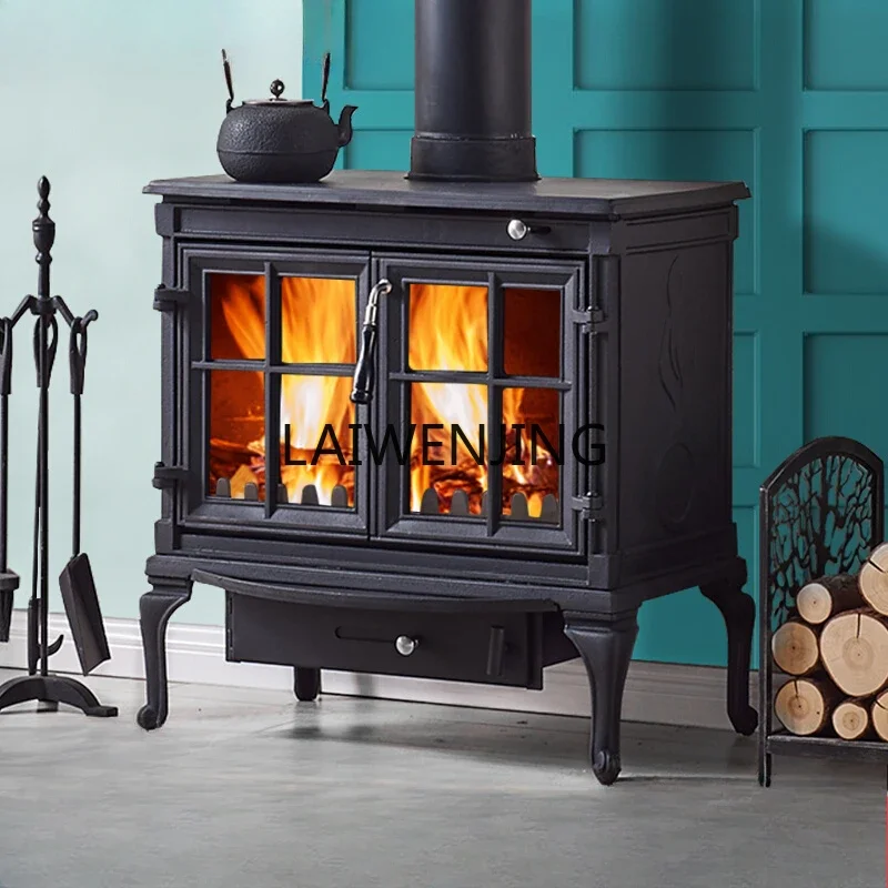 

wood burning fireplace household heating French cast iron heating stove firewood