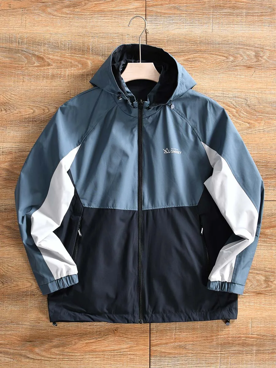 Detachable-Cap Jacket Men's Casual Sport Coat Spring Autumn New Arrival Two-Way Wear Standard Fit Polyester Fiber Zipper Closure