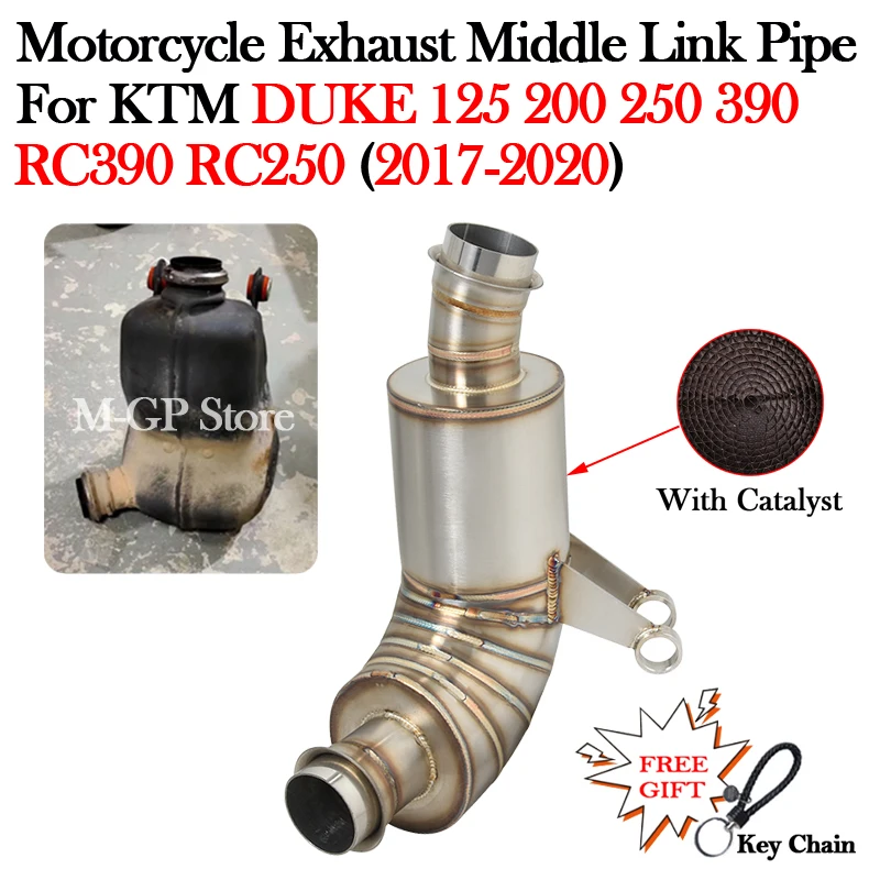 

For KTM DUKE 390 250 200 125 RC390 RC250 2017 2018 2019 2020 Motorcycle Exhaust Modify Escape Bike Moto Muffler Middle Link Pipe