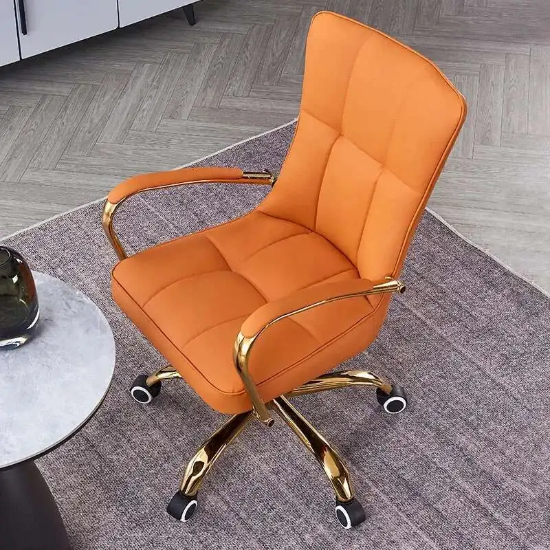 

Ergonomic Back Cushion Office Chair Wheels Modern Handle Work Swivel Chair Lounge Leather Sillas De Playa Office Furniture