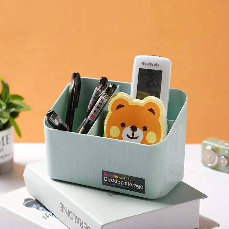 

1Pc Plastic Thickened Storage Box Bin Tea Table Remote Control Grid Desktop Sundries Dormitory Cosmetics Shelf Storage