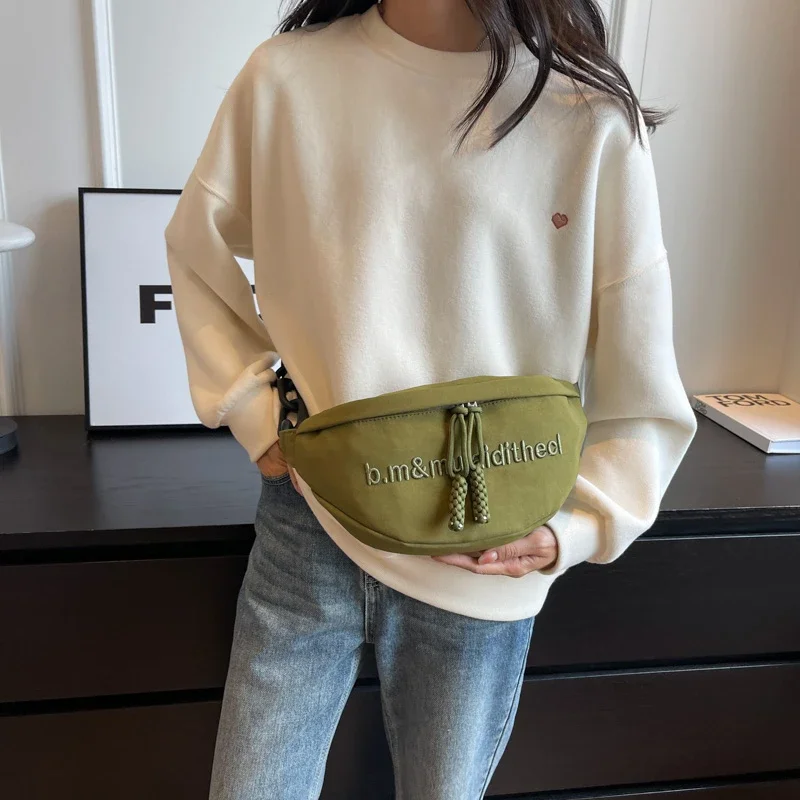 Large Capacity Women Chest Bag Korean Fashion Waist Bag Women Waist Packs Trend Half-moon Crossbody Bags Fanny Pack for Women