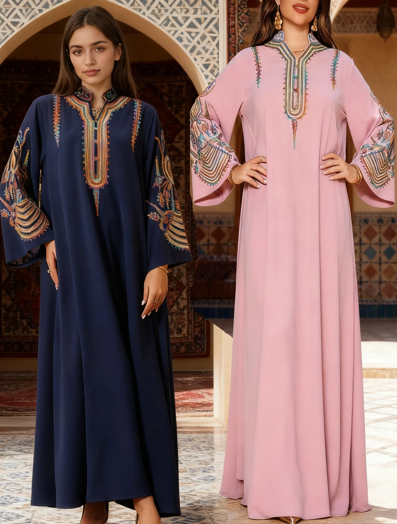 

Новый Ближний Восток Дубай Арабский длинный халат с вышивкой Dr Винтажное длинное свековое вечернее платье Юбка-трапеция для повседневной носки