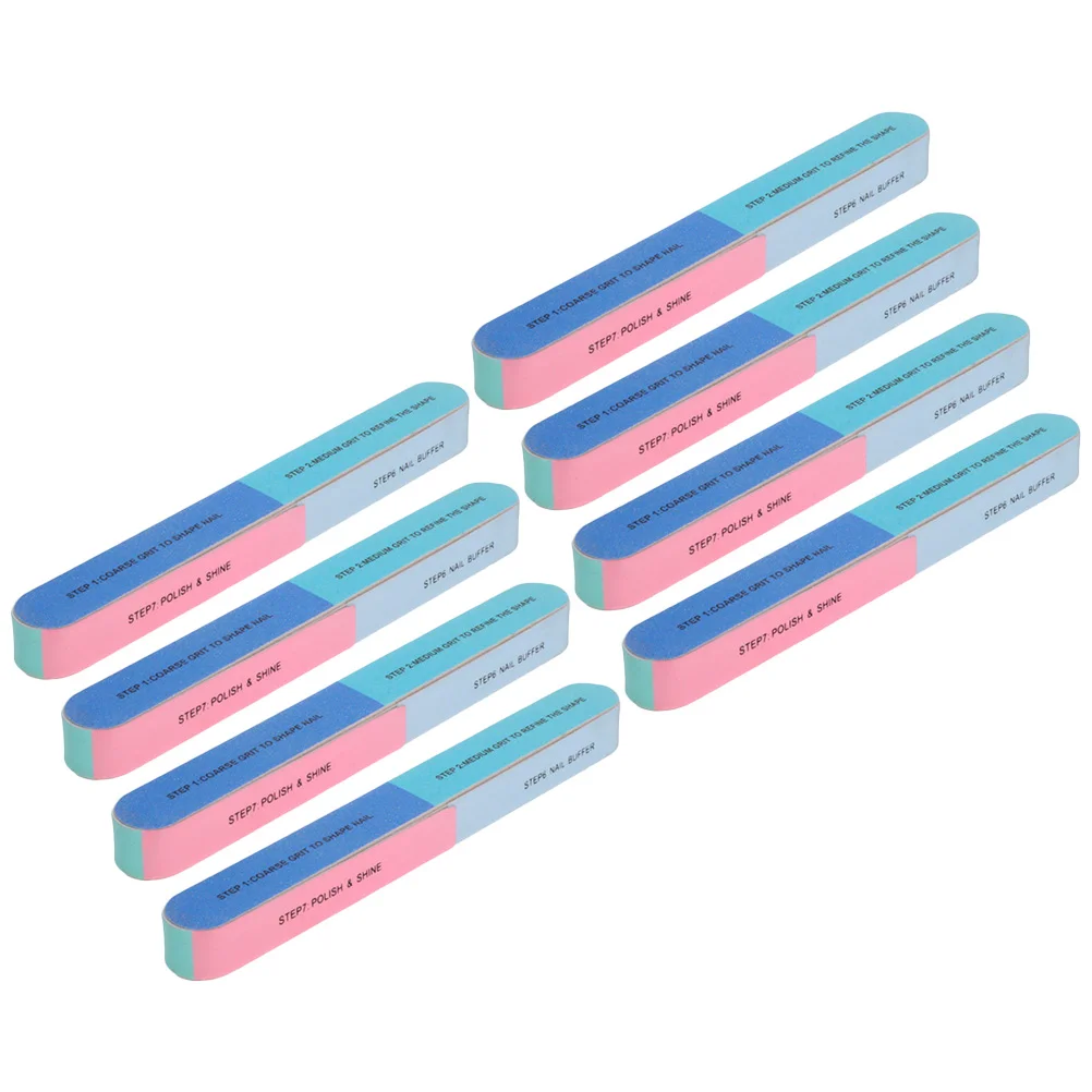 8pcs Nail Files Professional 6 Sides 7 Steps Nail Buffering Blocks Polishing Tools for Lady Women