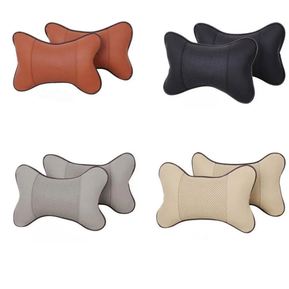 

Car Neck Pu Leather Pillows Head Car Pillows Headrest Neck Support Protector Universal Seat Accessories Headrest Backrest