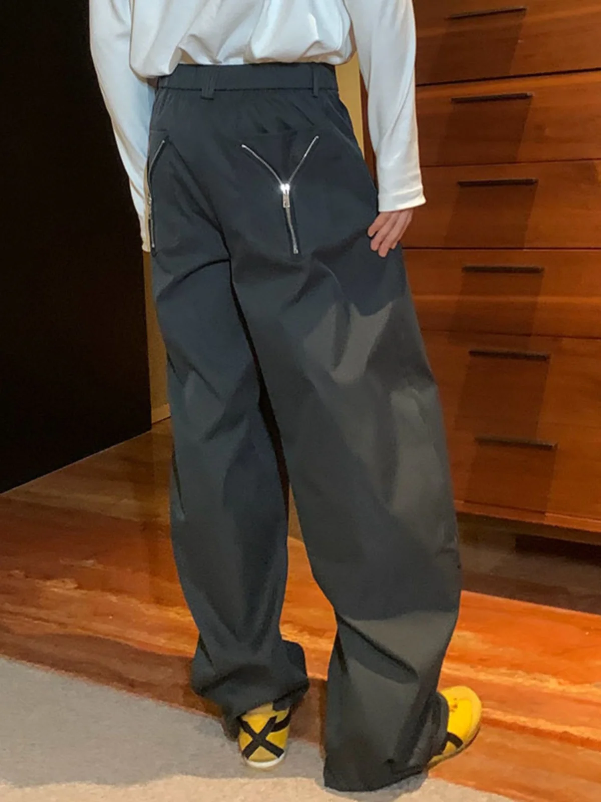 

Широкие повседневные брюки в американском стиле ретро, свободные женские прямые брюки-трубы West, прочная молодежная трендовая осенняя одежда