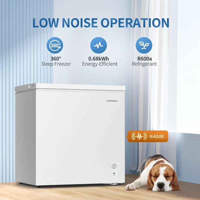 BANGSON 7.0 قدم مكعب، فريزر عميق مع ترموستات قابل للتعديل، فريزر باب مفتوح علوي مع سلة قابلة للإزالة