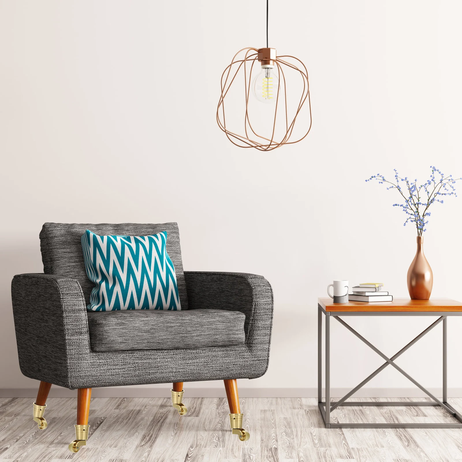 

Big Round Cup Caster Wheels Furniture Table Casters Heavy Copper Chairs 360 Degree Brass Strong Load Silent Sofas