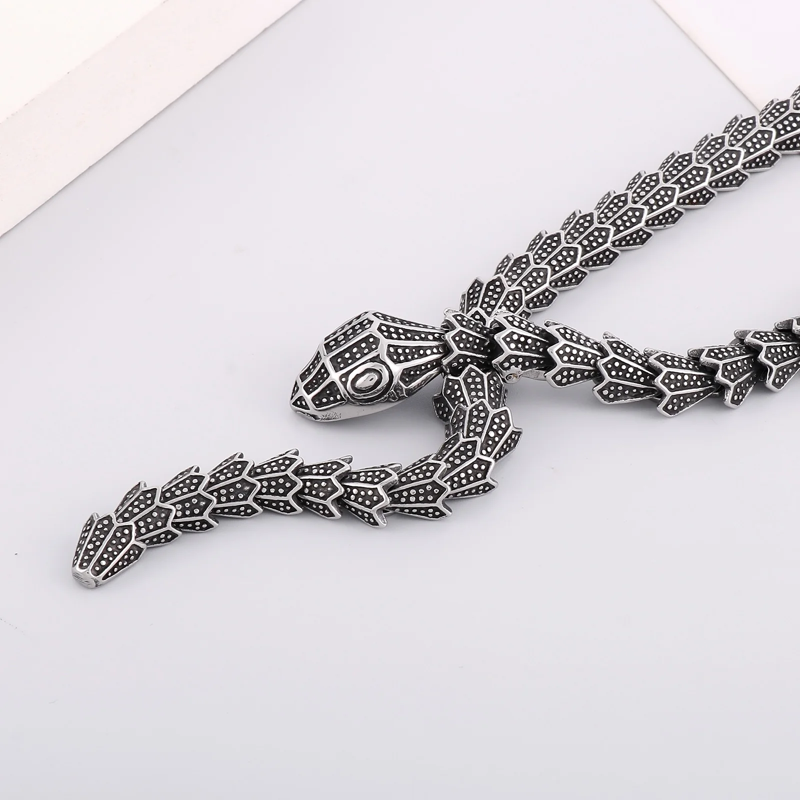 Punk Stainless Steel Animal Snake Necklace for Women Men Gothic Clavicle Chain Choker Necklaces Goth Aesthetic Jewelry Party Gif