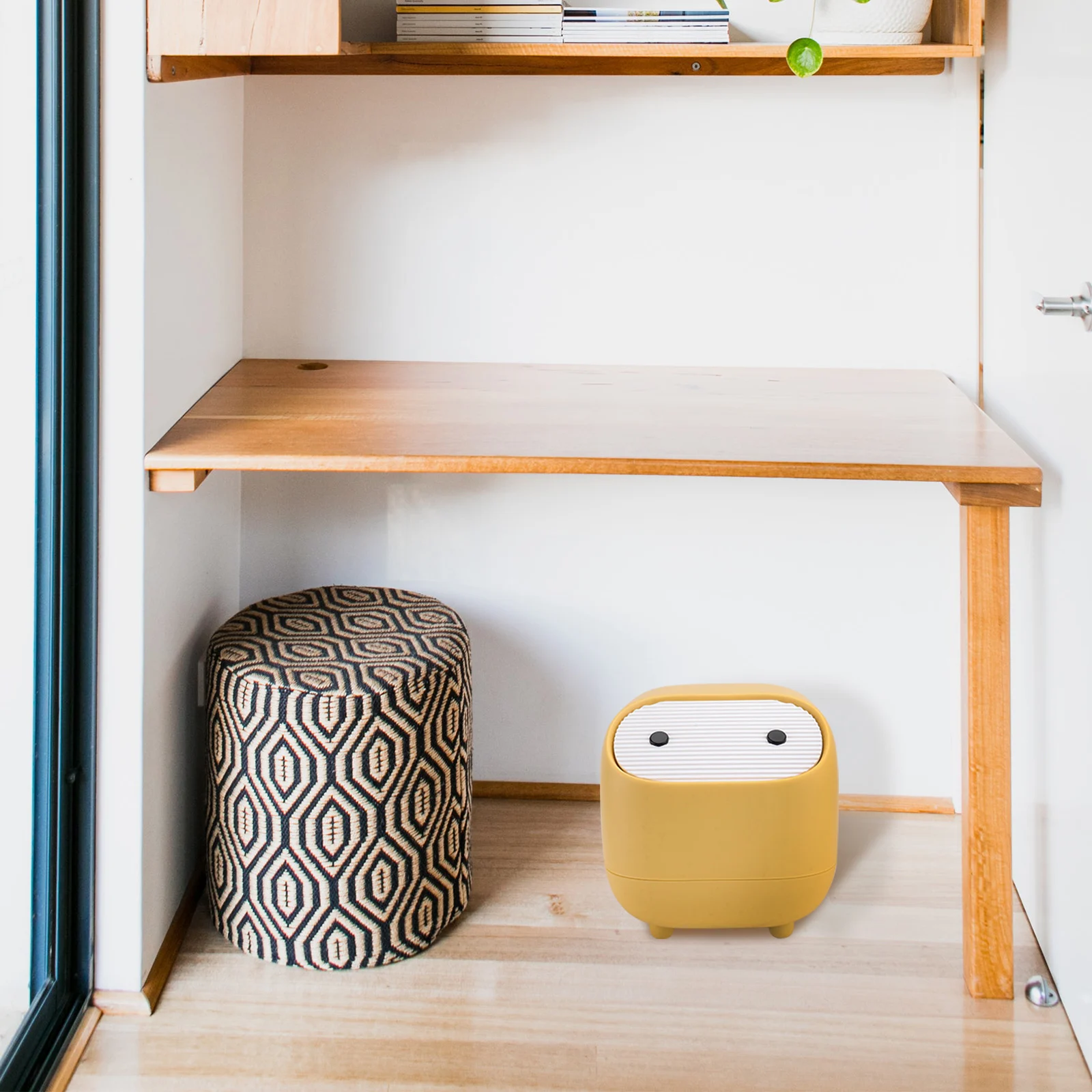 

1pc Mini Desktop Trash Can Compact Size For Home Office Dormitory Use Small Garbage Container Wastepaper Basket