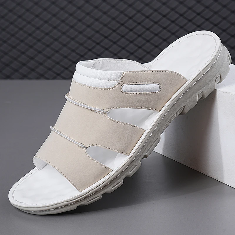 

Летние мужские шлепанцы с мягкой нескользящей толстой подошвой, простые и стильные, для пляжа и улицы, размеры 38-48