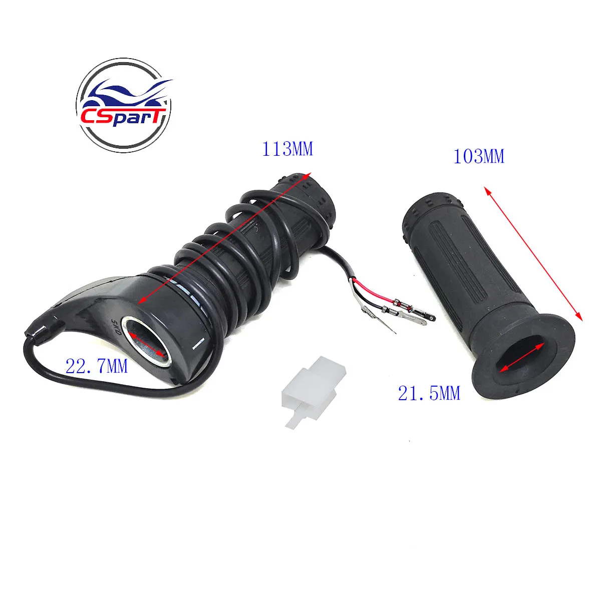 1 Pair Throttle 24V 36V 48V 60V 72V 84V 96V Accelerator Twist Gas Handle for Electric Bicycle/e-bike/Scooter/BL DC Controller