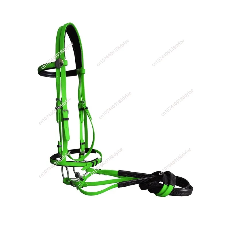 PVC integrated reins bridle stainless steel hollow chewing full set of adjustable length (LT5005)