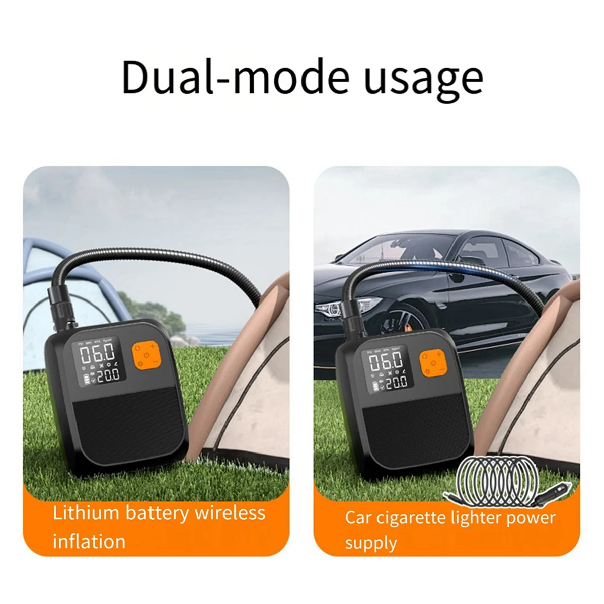 8000mAh Wireless Electric Air Pump LED Lighting Air Compressor Sup Inflatable Pump for Car Surfing Paddle Board Boat